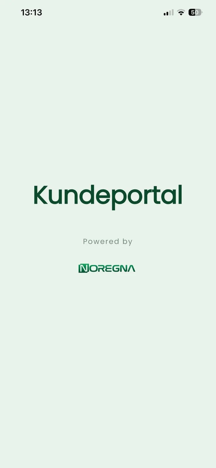 The Kundeportal welcome screen, powered by Noregna