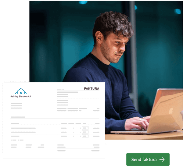 Faktura opprettet i Noregna Invoice, klar til utsending